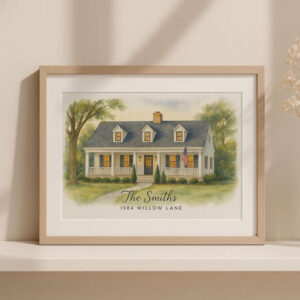 Alternative view of Custom Watercolor House Portrait for Michael and Emily - Personalized Home Art Gift for New Beginnings