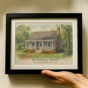 Alternative view of Personalized Watercolor House Portrait for The Johnsons at 710 Maple Lane – Beautiful Custom Home Art for Cherished Memories