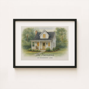 Alternative view of Personalized Watercolor Family Home Print – Customizable Family Artwork for Cherished Memories