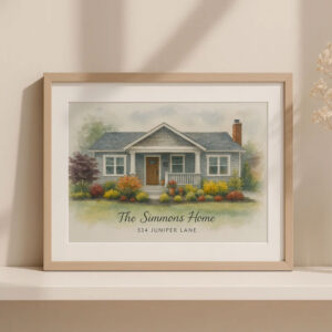 Alternative view of "Custom Watercolor Home Portrait for The Williams Family, 52 Forest Lane, Lakewood, CO"