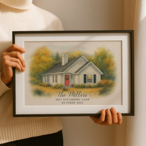 Alternative view of "Personalized Watercolor House Portrait - Custom Family Home Art Print for Unique Home Decor"