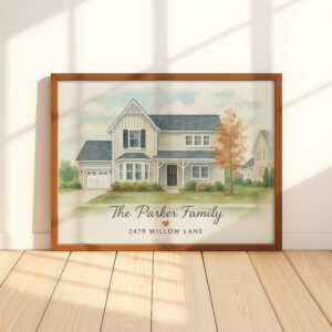 Alternative view of "Personalized Watercolor Portrait of Our First Home - Custom Art for Couples Oliver & Sarah"