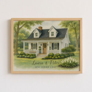 Alternative view of "Personalized Watercolor House Portrait for Michael & Emily – A Charming Gift for Any Occasion"