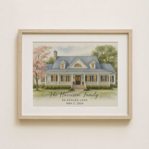 Alternative view of "Personalized Watercolor Home Portrait – The Harrison, 853 Riverwood Lane"
