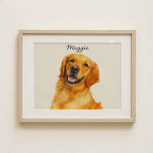Alternative view of "Custom Golden Retriever Portrait of Max - Personalized Watercolor Dog Art for Pet Lovers"