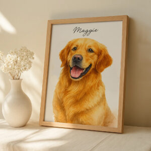 Alternative view of Personalized Watercolor Dog Portrait of Cooper - Custom Pet Art for Animal Lovers and Home Decor