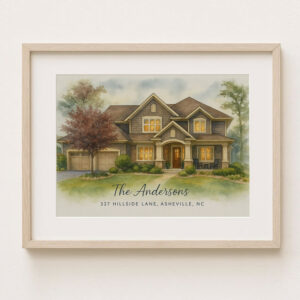 Alternative view of "Personalized Watercolor Family Home Portrait | Custom Art for Your Family's Residence"