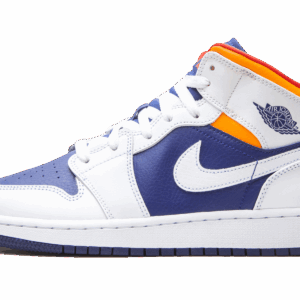 Air Jordan 1 Mid Gs White Deep Royal Blue