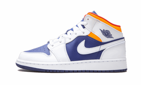 Air Jordan 1 Mid Gs White Deep Royal Blue