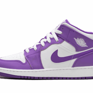 Air Jordan 1 Mid Gs White Purple Venom