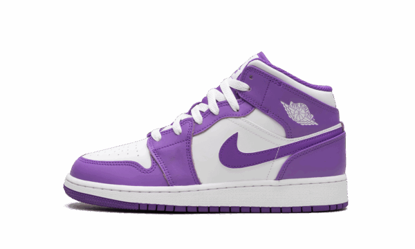 Air Jordan 1 Mid Gs White Purple Venom
