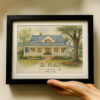 Charming Watercolor Custom Home Portrait Of The Porters At 235 Sycamore Lane Perfect Gift For Any Occasion