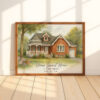 Charming Watercolor Home Sweet Home Art Print Perfect Personalized Gift For Housewarming Or New Homeowners