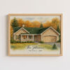 Custom Watercolor Home Portrait For Families Personalized Artwork Of Your Dream House At 710 Maple Lane