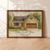 Custom Watercolor Home Portrait Personalized Home Sweet Home Art With Address And Date