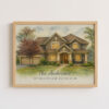 Custom Watercolor House Portrait For Families Personalized Art Print Of Your Home Ideal Gift For New Homeowners