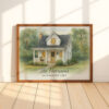 Custom Watercolor House Portrait For The Harrisons At 24 Oakwood Lane A Beautiful Personalized Gift