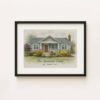 Custom Watercolor House Portrait The Simmons Home At 534 Juniper Lane Unique Wall Art For Home Decor
