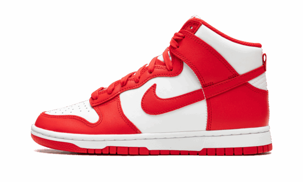 Dunk High White University Red