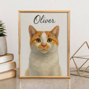 Personalized Watercolor Cat Portrait Of Oliver Unique Pet Art For Cat Lovers