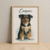 Personalized Watercolor Dog Portrait Of Cooper Custom Pet Art For Animal Lovers And Home Decor