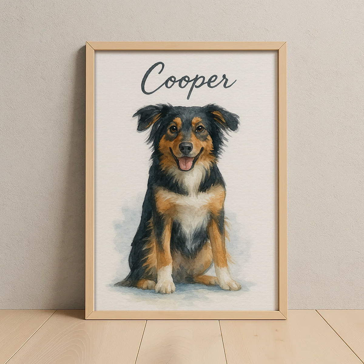 Personalized Watercolor Dog Portrait Of Cooper Custom Pet Art For Animal Lovers And Home Decor