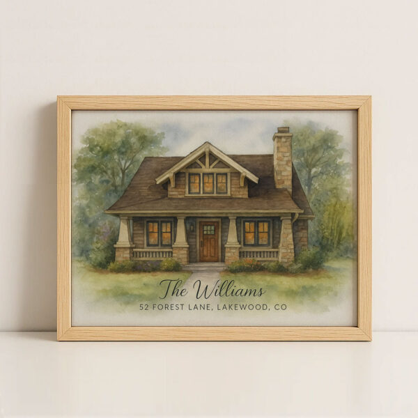 Personalized Watercolor Home Portrait Custom House Art For Families And Gifts