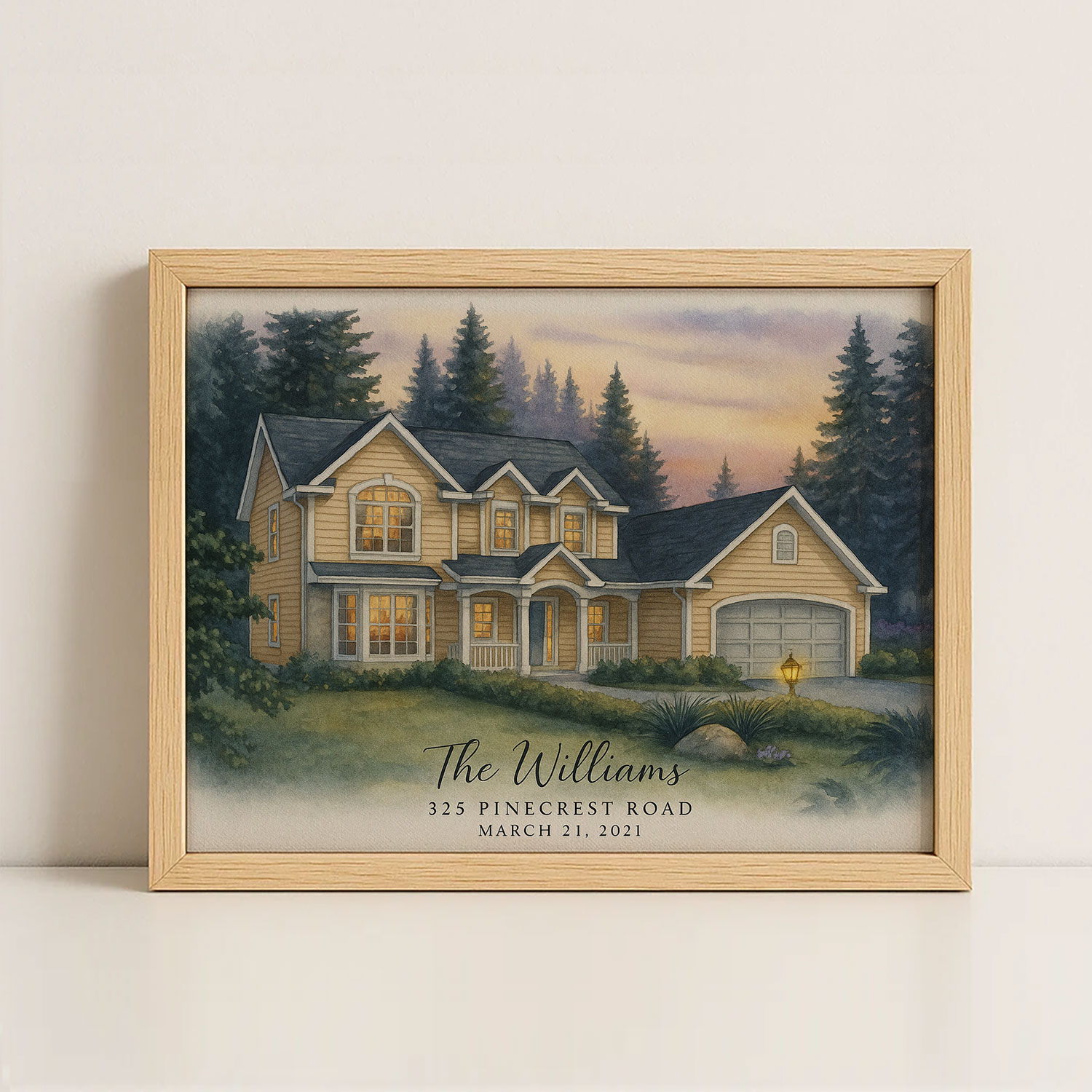 Personalized Watercolor House Portrait Custom Family Home Art Print For Unique Home Decor