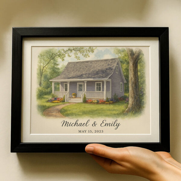 Personalized Watercolor House Portrait For Michael Emily A Charming Gift For Any Occasion