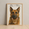 Personalized Watercolor Pet Portrait Of Max The Dog And Oliver The Cat Perfect For Animal Lovers