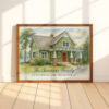Whimsical Watercolor Family Portrait Of Your Home Personalized Art For Charleston Residents